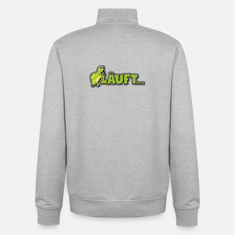 Läuft... - Schildkröte - Unisex Organic Zip Sweatshirt von Stanley/Stella - Grau meliert
