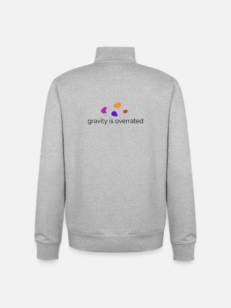 Gravity is overrated - Bouldering Design - Unisex Organic Zip Sweatshirt by Stanley/Stella - heather grey