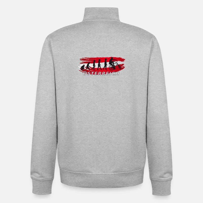 Cycling, Cycleball, Indoor Cycling, Evolution, AU - Unisex Organic Zip Sweatshirt by Stanley/Stella - heather grey