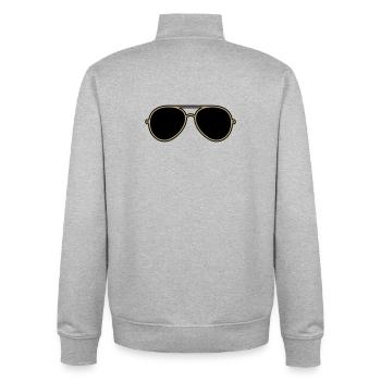 Iconic Gold & Black Aviator Goggles - Unisex Organic Zip Sweatshirt by Stanley/Stella - heather grey - Back - AI Model Male 185 light (185cm)