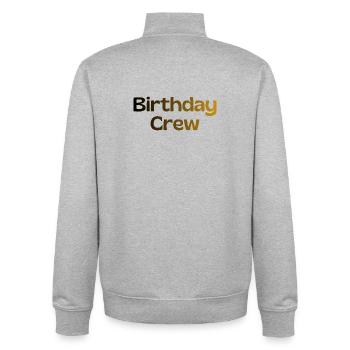 Birthday Crew - Unisex Organic Zip Sweatshirt von Stanley/Stella - Grau meliert - Hinten - AI Model Male 185 light (185cm)