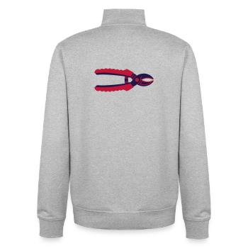 Icône du jardin à outils pour tailler les cisailles - Sweat zippé unisexe en coton bio Stanley/Stella - gris chiné - Dos - AI Model Male 185 light (185cm)