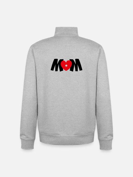 Mama Herz - Unisex Organic Zip Sweatshirt von Stanley/Stella - Grau meliert
