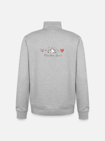 Le montagne guariscono il cuore | Escursionismo e progettazione all'aperto - Felpa unisex con zip in cotone biologico di Stanley/Stella - grigio melange