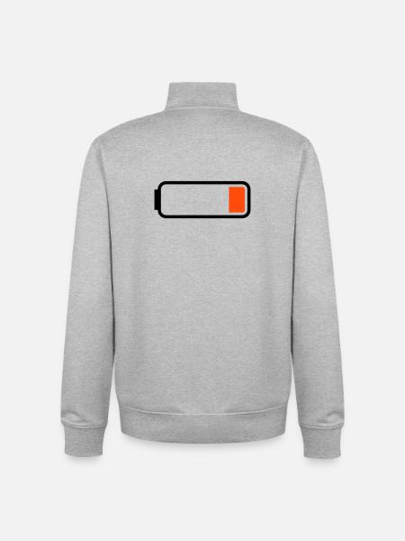 Battery low - Unisex Organic Zip Sweatshirt by Stanley/Stella - heather grey