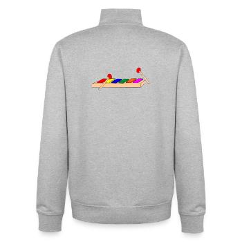Drum triangle or tonxylophon - Unisex Organic Zip Sweatshirt by Stanley/Stella - heather grey - Back - AI Model Male 185 light (185cm)