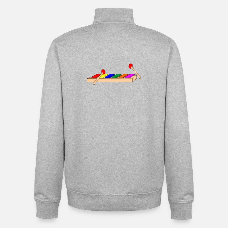 Trommeldreieck oder Tonxylophon - Unisex Organic Zip Sweatshirt von Stanley/Stella - Grau meliert