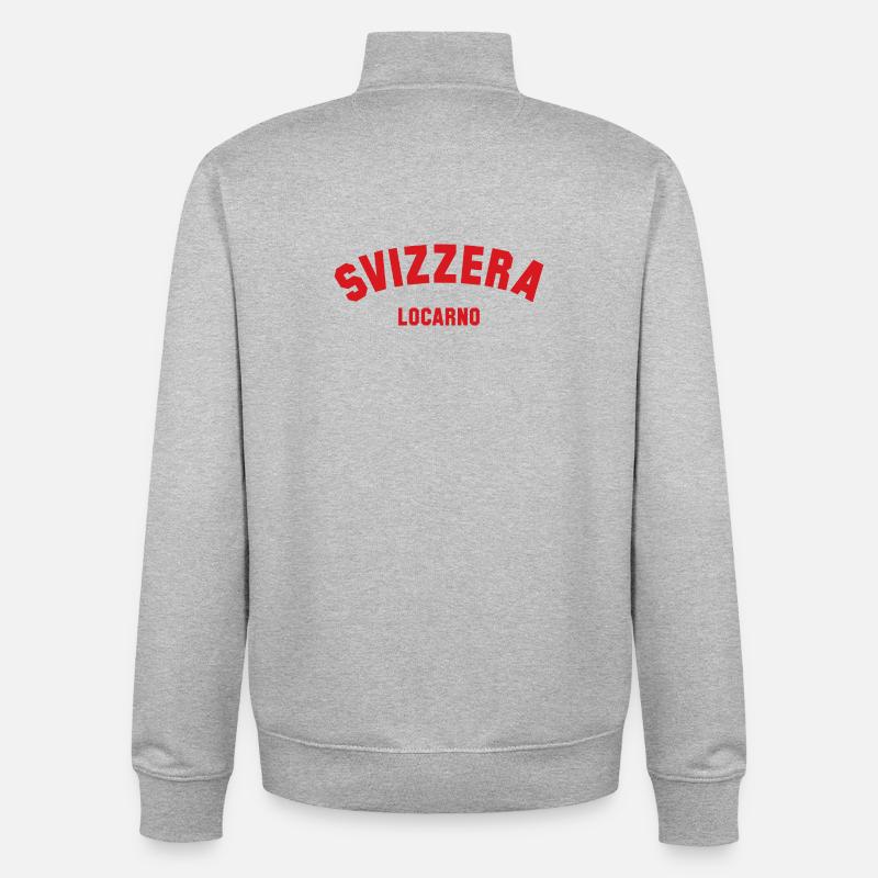 LOCARNO Svizzera Suisse Suisse - Sweat zippé unisexe en coton bio Stanley/Stella - gris chiné
