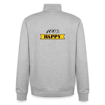 anniversaire. anniversaire décennie. humour. drôle - Sweat zippé unisexe en coton bio Stanley/Stella - gris chiné - Dos - AI Model Male 185 light (185cm)