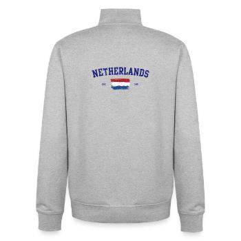 Dutch Flag Artistic Brushstroke Design - Unisex Organic Zip Sweatshirt by Stanley/Stella - heather grey - Back - AI Model Male 185 light (185cm)