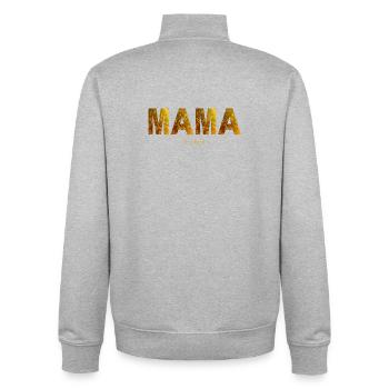 Mama ist die Beste - mein Fels in der Brandung - Unisex Organic Zip Sweatshirt von Stanley/Stella - Grau meliert - Hinten - AI Model Male 185 light (185cm)