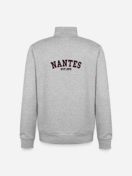 Nantes Est. 1975 - Unisex Organic Zip Sweatshirt by Stanley/Stella - heather grey