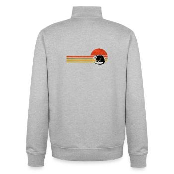 Retro Vintage Opossum - Unisex Organic Zip Sweatshirt von Stanley/Stella - Grau meliert - Hinten - AI Model Male 185 light (185cm)