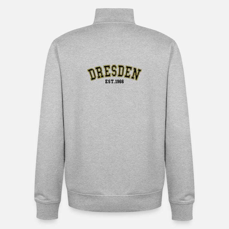 Dresden Est. 1966 - Unisex Organic Zip Sweatshirt by Stanley/Stella - heather grey