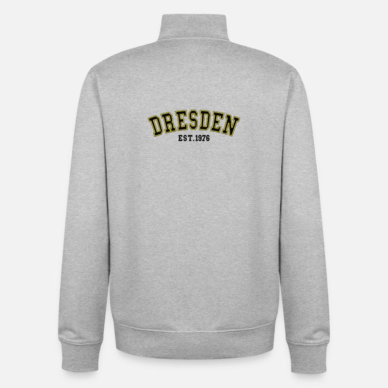 Dresden Est. 1976 - Unisex Organic Zip Sweatshirt by Stanley/Stella - heather grey