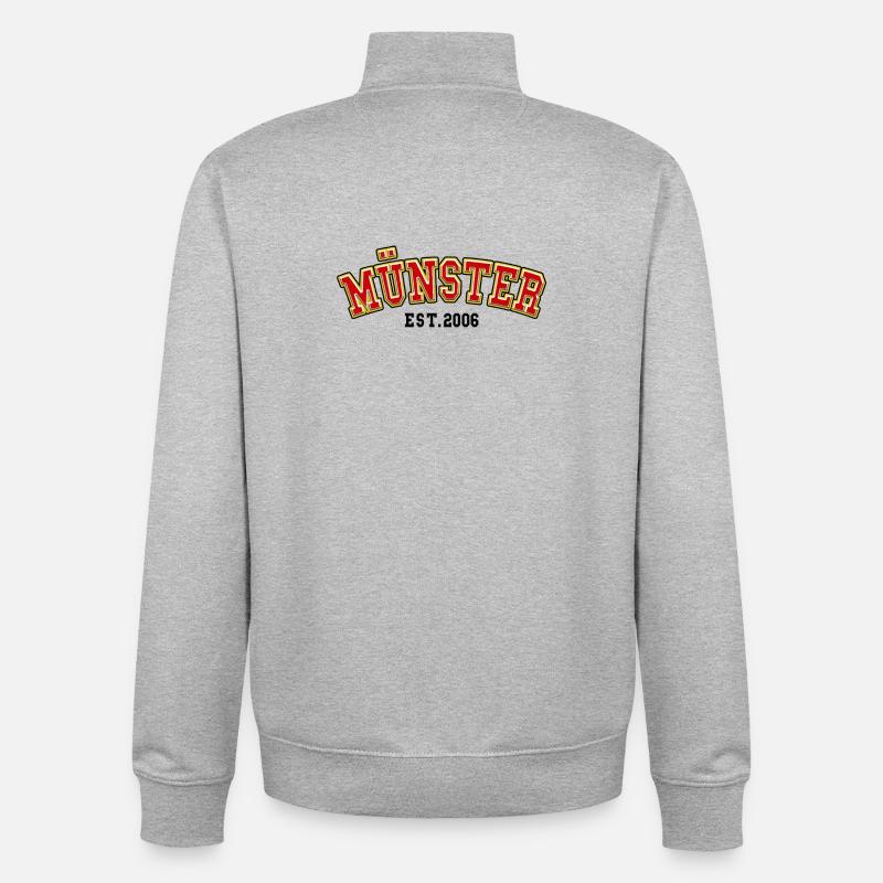 Münster Est. 2006 - Unisex Organic Zip Sweatshirt by Stanley/Stella - heather grey