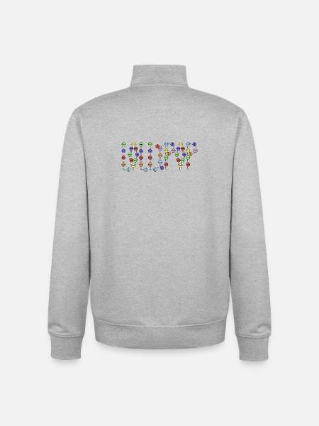 Lollipop typography - Unisex Organic Zip Sweatshirt by Stanley/Stella - heather grey