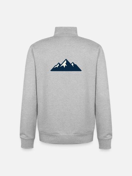 Mountains Mountains Silhouette - Unisex Organic Zip Sweatshirt by Stanley/Stella - heather grey