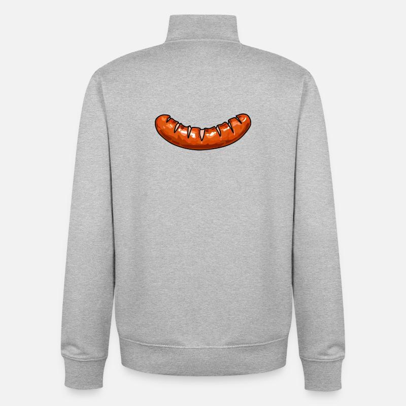 Saucisse à la saucisse - Sweat zippé unisexe en coton bio Stanley/Stella - gris chiné