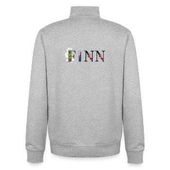 FINN Name mit Blumen geschmückt - Unisex Organic Zip Sweatshirt von Stanley/Stella - Grau meliert - Hinten - AI Model Male 185 light (185cm)