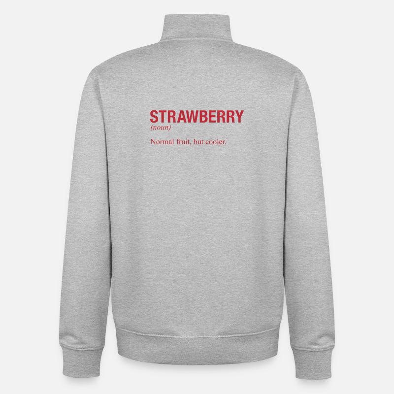 FRAISE Erdbeere - Sweat zippé unisexe en coton bio Stanley/Stella - gris chiné