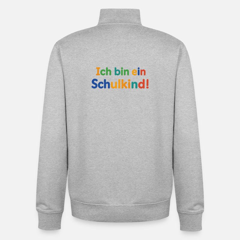 Ich bin ein Schulkind!  - Unisex Organic Zip Sweatshirt von Stanley/Stella - Grau meliert