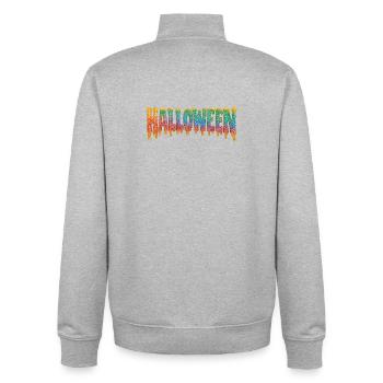 Frosting Halloween Lettering - Unisex Organic Zip Sweatshirt by Stanley/Stella - heather grey - Back - AI Model Male 185 light (185cm)