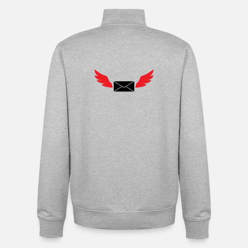 Express-Umschlag mit Flügelpost - Unisex Organic Zip Sweatshirt von Stanley/Stella - Grau meliert