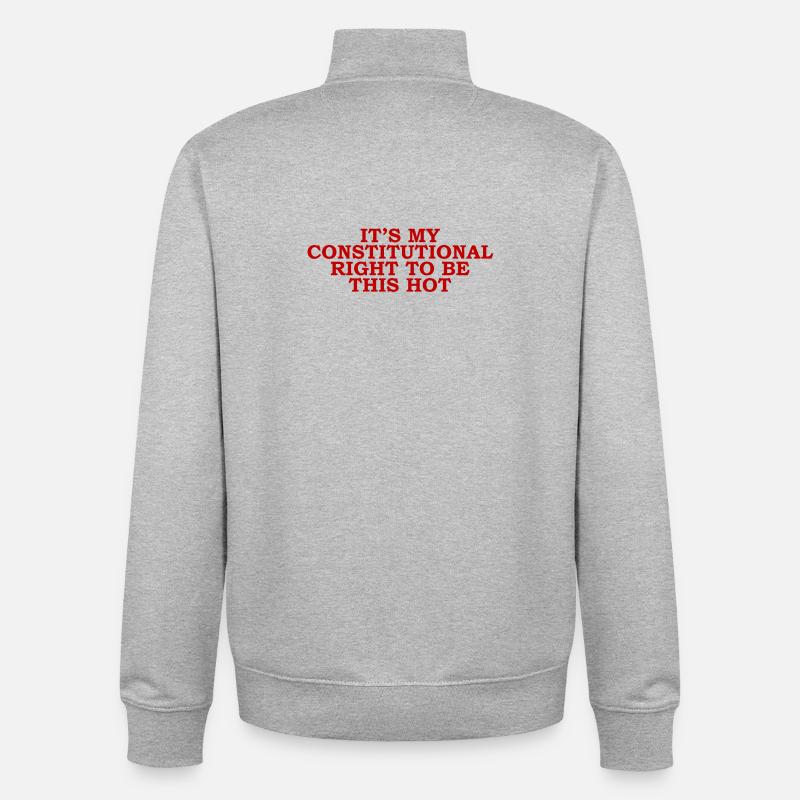 Déclaration sarcastique drôle - Sweat zippé unisexe en coton bio Stanley/Stella - gris chiné