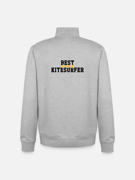 Kiteboarding Kitesurfing Kitesurf Kitesurfer - Unisex Organic Zip Sweatshirt by Stanley/Stella - heather grey
