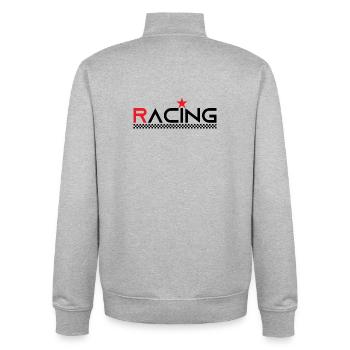 Racing Star - Race Driver - Car Auto Bike - Unisex Organic Zip Sweatshirt by Stanley/Stella - heather grey - Back - AI Model Male 185 light (185cm)