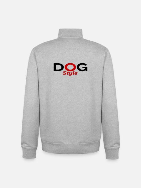 Dogstyle - Sweat zippé unisexe en coton bio Stanley/Stella - gris chiné