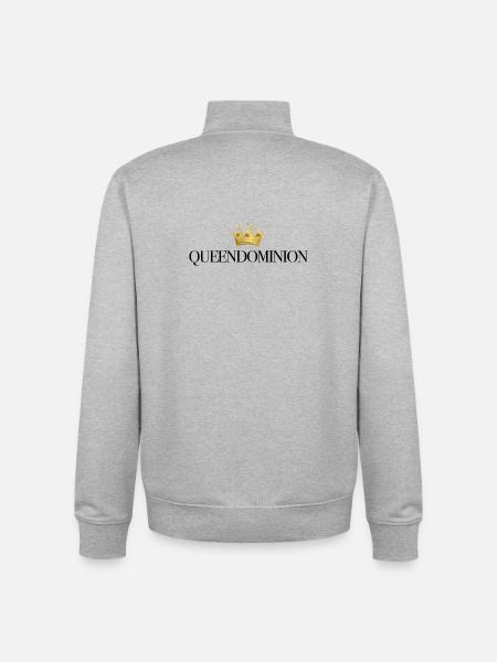 Golden crown on black - Unisex Organic Zip Sweatshirt by Stanley/Stella - heather grey