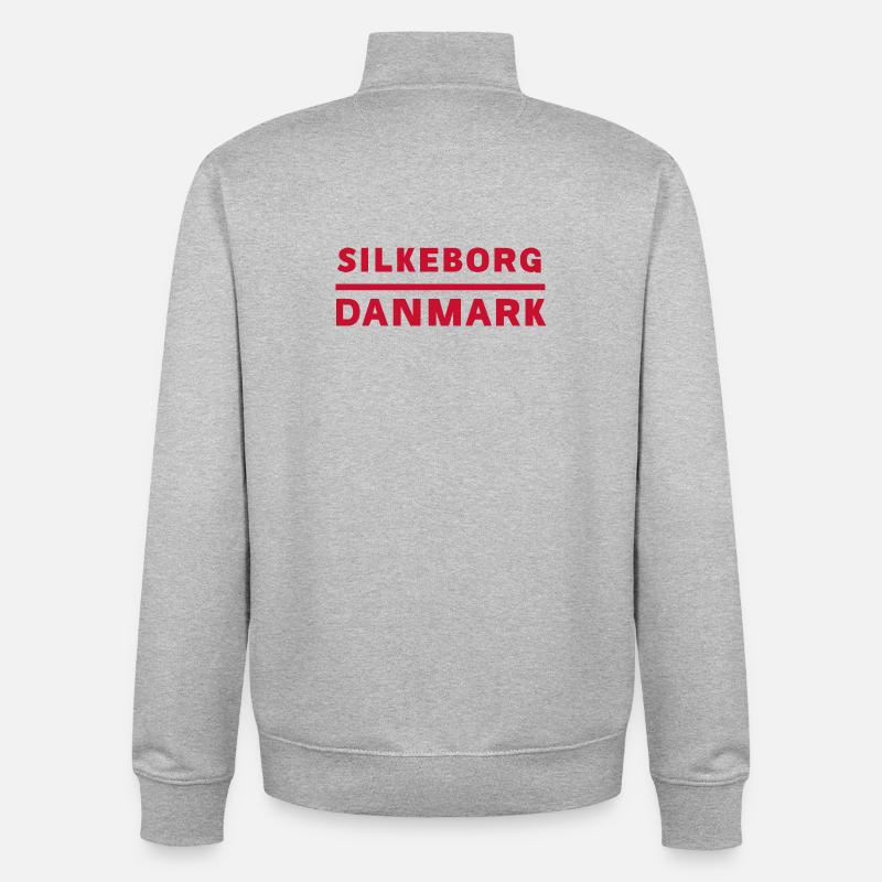 Silkeborg, Danemark - Sweat zippé unisexe en coton bio Stanley/Stella - gris chiné