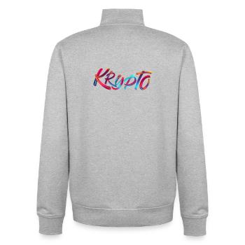 Krypto / Crypto - Unisex Organic Zip Sweatshirt von Stanley/Stella - Grau meliert - Hinten - AI Model Male 185 light (185cm)