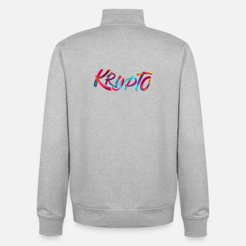 Krypto / Crypto - Sweat zippé unisexe en coton bio Stanley/Stella - gris chiné