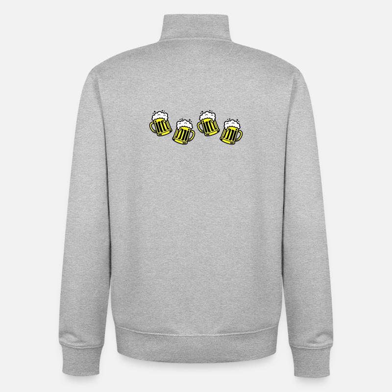 Bier Bierkrug Prost Comic - Unisex Organic Zip Sweatshirt von Stanley/Stella - Grau meliert