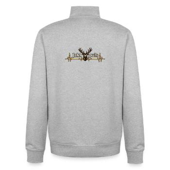Jagdpuls Herz - Unisex Organic Zip Sweatshirt von Stanley/Stella - Grau meliert - Hinten - AI Model Male 185 light (185cm)