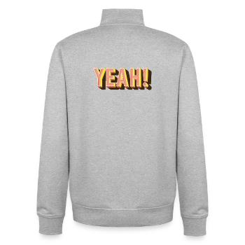 YEAH Retro Popschrift - Unisex Organic Zip Sweatshirt von Stanley/Stella - Grau meliert - Hinten - AI Model Male 185 light (185cm)