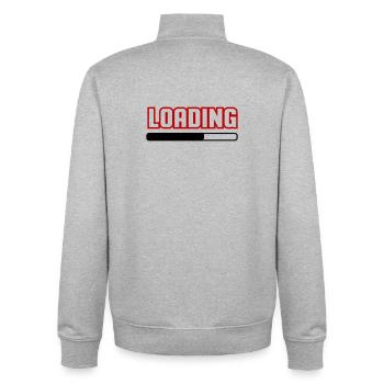 Loading - Unisex Organic Zip Sweatshirt by Stanley/Stella - heather grey - Back - AI Model Male 185 light (185cm)