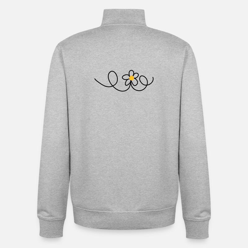 fleur - Sweat zippé unisexe en coton bio Stanley/Stella - gris chiné