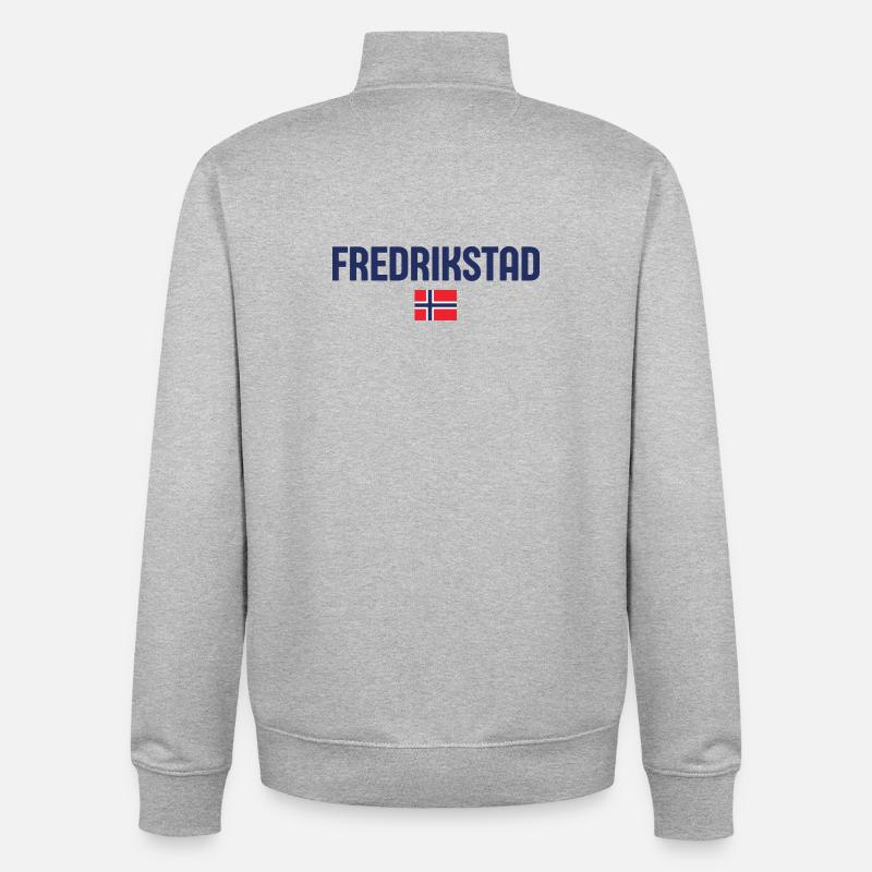 Lebendiges Fredrikstad-Design - Unisex Organic Zip Sweatshirt von Stanley/Stella - Grau meliert