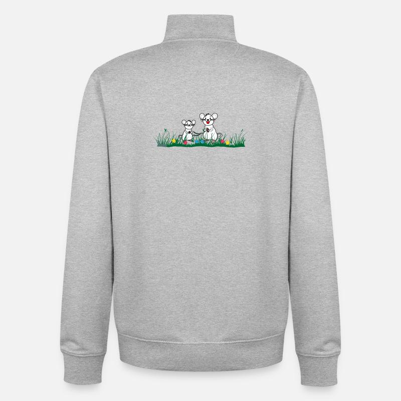 im Gras - Unisex Organic Zip Sweatshirt von Stanley/Stella - Grau meliert