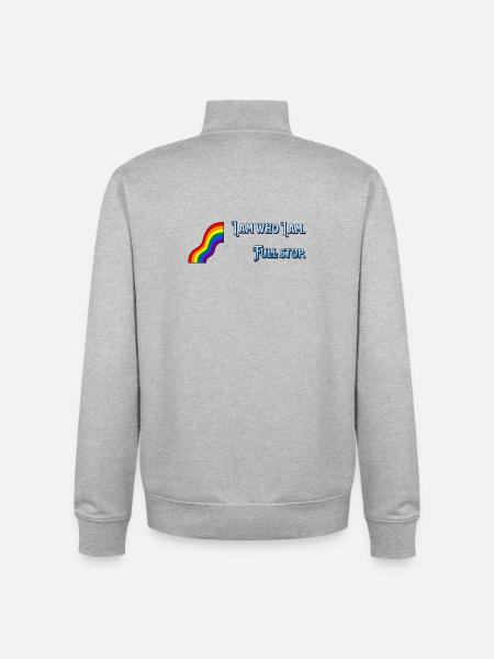 I am what I am - Unisex Organic Zip Sweatshirt by Stanley/Stella - heather grey
