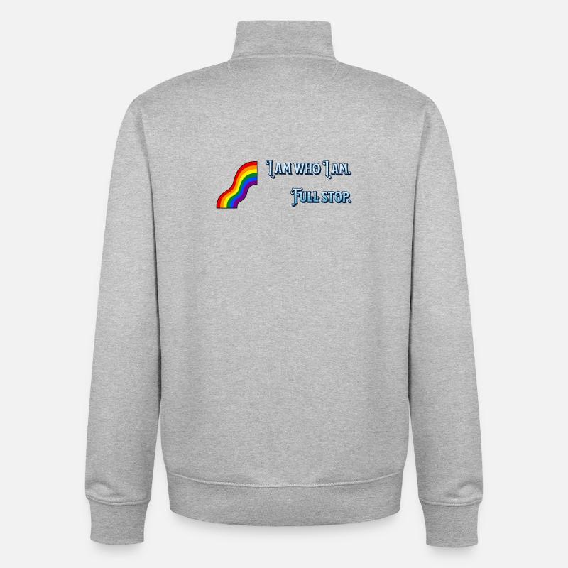 Je suis ce que je suis - Sweat zippé unisexe en coton bio Stanley/Stella - gris chiné