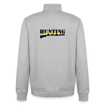 Jagd – Jäger - Unisex Organic Zip Sweatshirt von Stanley/Stella - Grau meliert - Hinten - AI Model Male 185 light (185cm)