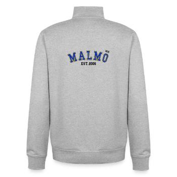 Malmö Fondée en 2006 - Sweat zippé unisexe en coton bio Stanley/Stella - gris chiné - Dos - AI Model Male 185 light (185cm)