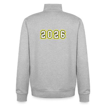 2026 year - Unisex Organic Zip Sweatshirt by Stanley/Stella - heather grey - Back - AI Model Male 185 light (185cm)