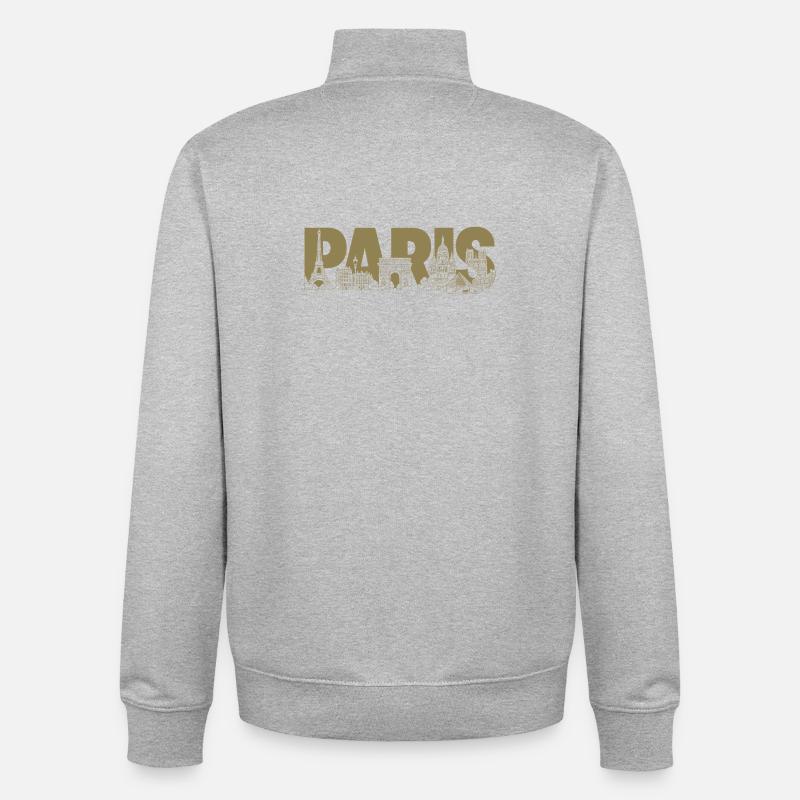 Paris Frankreich Eiffelturm Triumphbogen  - Unisex Organic Zip Sweatshirt von Stanley/Stella - Grau meliert