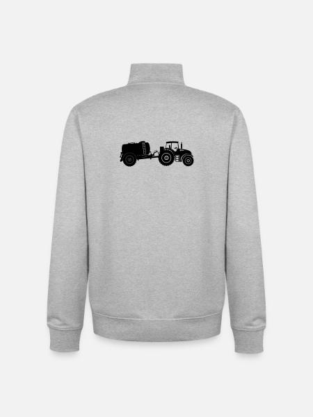 Tractor with vulture tank - Unisex Organic Zip Sweatshirt by Stanley/Stella - heather grey